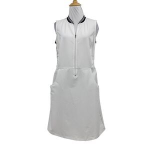 NVO Nivo Dress Womens S Small White Shay Half Zip Sleeveless Blade Collar Tank